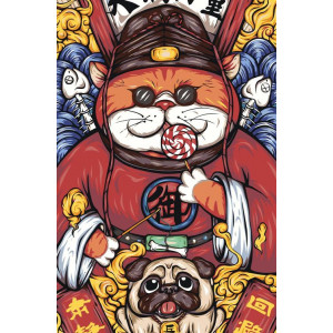 Картина по номерам "Японский кот"
