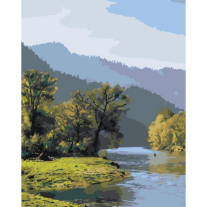 Картина по номерам "Горы и лес"