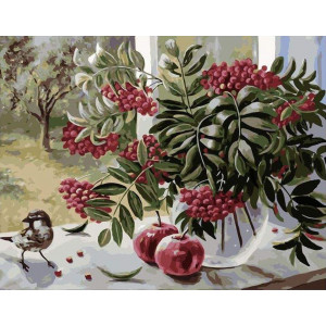 Картина по номерам "Ягоды и яблоки"
