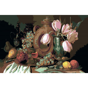 Картина по номерам "Натюрморт із тюльпанами"
