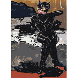 Картина по номерам "Женщина-кошка. Непредсказуема и опасна"