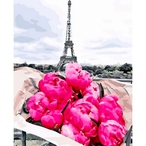 Картина по номерам "Сочные бутоны в Париже"