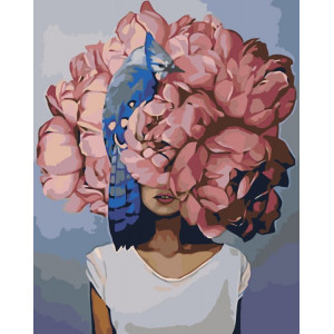 Картина по номерам "Дівчина у квітах"
