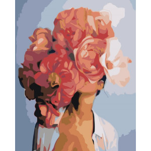 Картина по номерам "Дівчина у квітах"