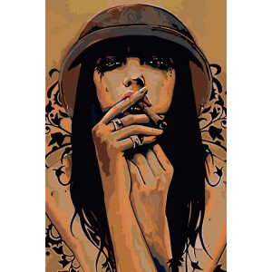 Картина по номерам "Курильщица"