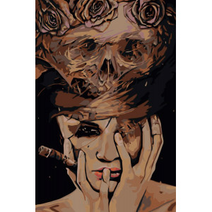 Картина по номерам "Девушка с сигарой"