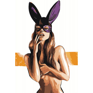 Картина по номерам "Дівчина в масці кролика"