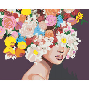 Картина по номерам "Девушка и цветы"
