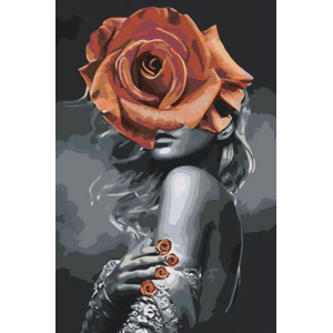 Картина по номерам "Дівчина-троянда"