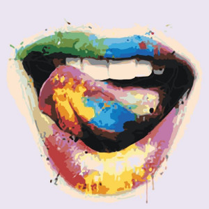 Картина по номерам "Радужные губы"