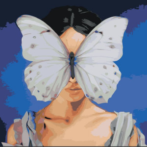 Картина по номерам "Дівчина з метеликом"