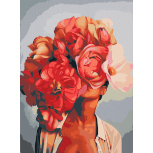 Картина по номерам "Девушка с цветами"
