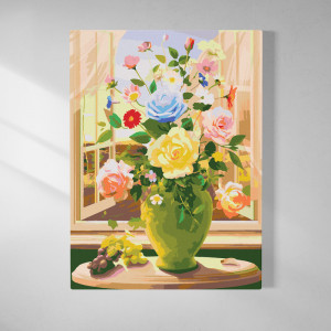 Картина по номерам "Ваза с цветами"
