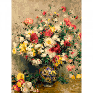 Картина по номерам "Ваза с хризантемами"