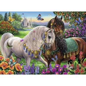 Картина по номерам "Лошади в саду"