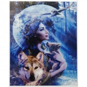 Картина по номерам "Девушка с волком"