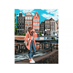 Картина по номерам "Девушка в Амстердаме"