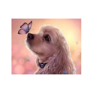 Картина по номерам "Цуценя та метелик"