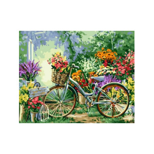 Картина по номерам "Велосипед в цветах"