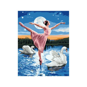 Картина по номерам "Балерина и лебеди"