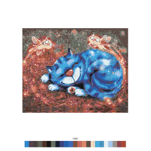 Картина по номерам "Сон синего кота"