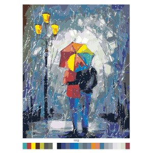 Картина по номерам "Прогулка под дождем"