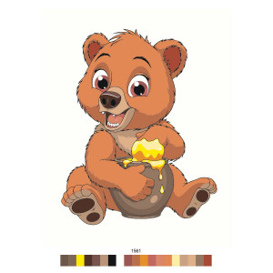Картина по номерам "Медвежонок с медом"