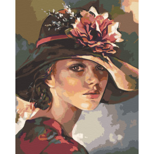 Картина по номерам "Девушка в шляпе"