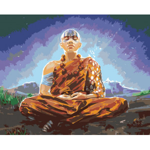 Картина по номерам "Медитація Буддійський чернець"
