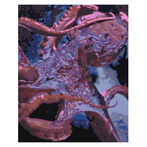 Картина по номерам "Фиолетовый осьминог"