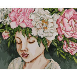 Картина по номерам "Цветы на голове"