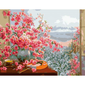 Картина по номерам "Квітуча вишня"