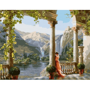 Картина по номерам "Девушка и горы"