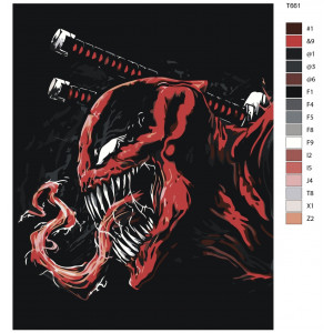 Картина по номерам "Веном в симбиозе с Дэдпулом"