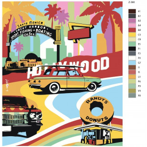 Картина по номерам "Поп-арт Голливуд"