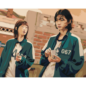 Картина по номерам "Игра в кальмара: Канг Саэ-пёк и Чи Ён"