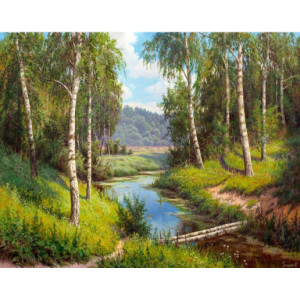 Картина по номерам "Мостик через реку"