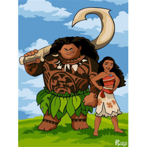 Картина по номерам "Моана и Мауи"
