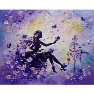Картина по номерам "Дівчина з метеликами"
