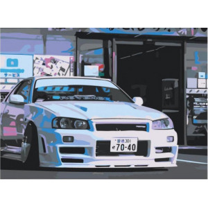 Картина по номерам "Автомобиль Nissan Skyline GTR"