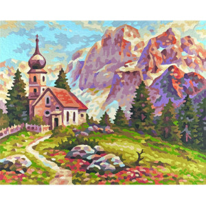 Картина по номерам "Церковь в Доломитах"