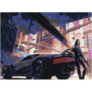 Картина по номерам "Cyberpunk Авто"