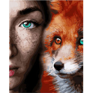 Картина по номерам "Дівчина та лисиця"
