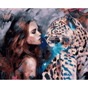 Картина по номерам "Дівчина та Пантера"