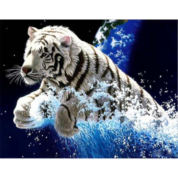 Картина по номерам "Белый тигр"