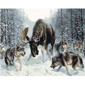 Картина по номерам "Волчья охота"