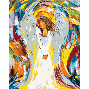 Картина по номерам "Радужный ангел девушка"