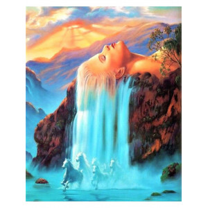 Картина по номерам "Дівчина-водоспад"