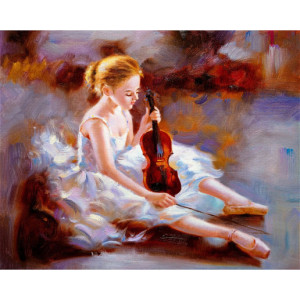 Картина по номерам "Балерина со скрипкой"