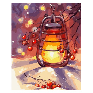 Картина по номерам "Ліхтар на снігу"
